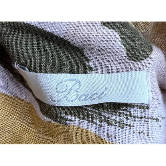 Baci Women's Multicolor Linen Hooded Button Down Pockets Made In Italy Small - Picture 3 of 10